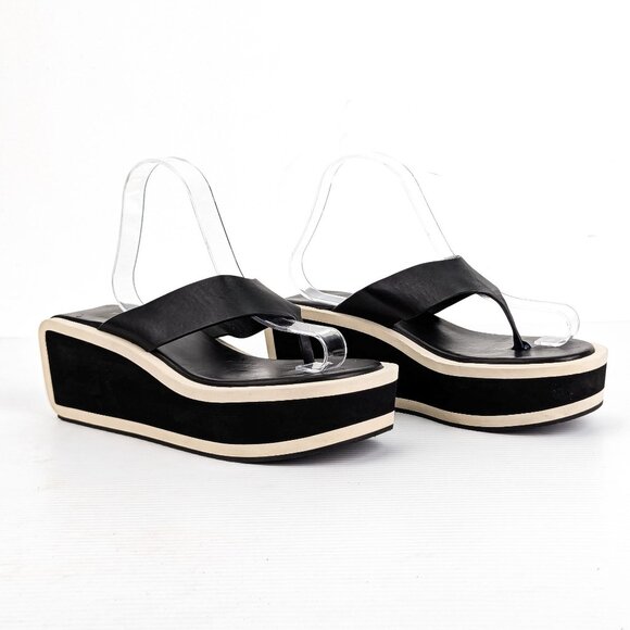 Frame Paris Wmn Le Ocean Y2K 90s Ins Platform Black Sandals 8-8.5US EUR 38.5 - Picture 1 of 8